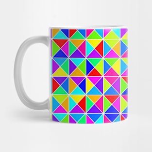 Colorful Squares Triangles White Lines Mug